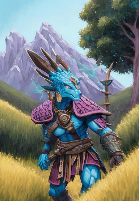 17478-431358908-modelshoot style digital illustration medium shot of a kobold wearing shaman's attire, art by tony sart, wlop and rossdraws and.png